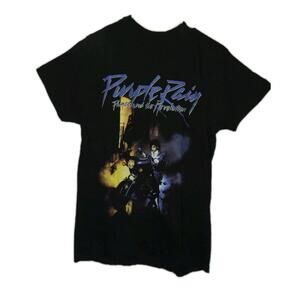 PRINCE PURPLE RAIN MENS SIZE MEDIUM GRAPHIC MOTORCYCLE ALBUM COVER BLACK T-SHIRT